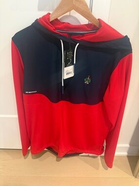 Zero Red & Navy Hooded Pullover Sweatshirt